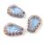 Lacy Tear préselt üveggyöngy - hosszában fúrt - Trans Light Sapphire Copper - 17x12mm