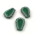 Lacy Tear préselt üveggyöngy - hosszában fúrt - Trans Emerald Silver - 17x12mm