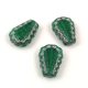 Lacy Tear préselt üveggyöngy - hosszában fúrt - Trans Emerald Silver - 17x12mm