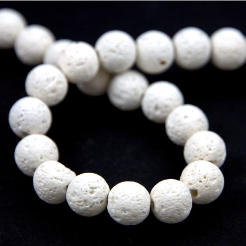Lavastone - round bead - 6mm - white - strand