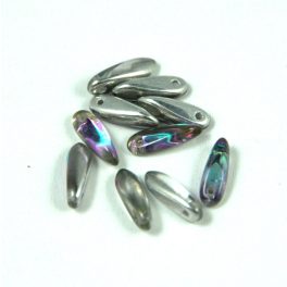 Dagger - Czech Glass Bead - vitral light - 3x11 mm