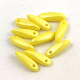 Dagger - Czech Glass Bead - Pearl shine yellow - 3x11 mm