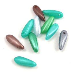 Dagger - Czech Glass Bead - pastel mix - 3x11 mm