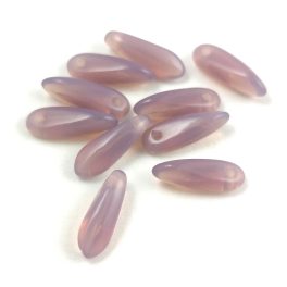 Dagger - Czech Glass Bead - opal purple - 3x11 mm
