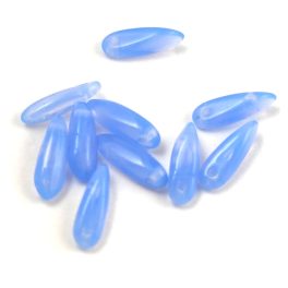 Dagger - Czech Glass Bead - opal light sapphire - 3x11 mm