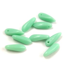 Dagger - Czech Glass Bead - light green - 3x11 mm