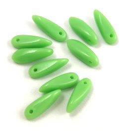 Dagger - Czech Glass Bead - light green - 3x11 mm