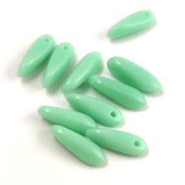 Dagger - Czech Glass Bead - light turquoise green - 3x11 mm