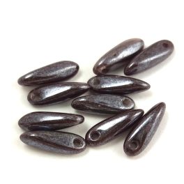 Dagger - Czech Glass Bead - oxblood luster - 3x11mm