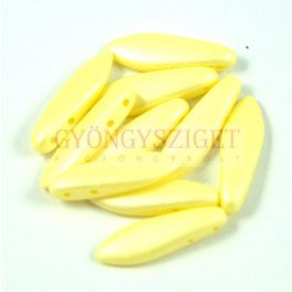   Dagger - Czech 2 Hole Glass Bead - luminous pastel light yellow -5x16mm
