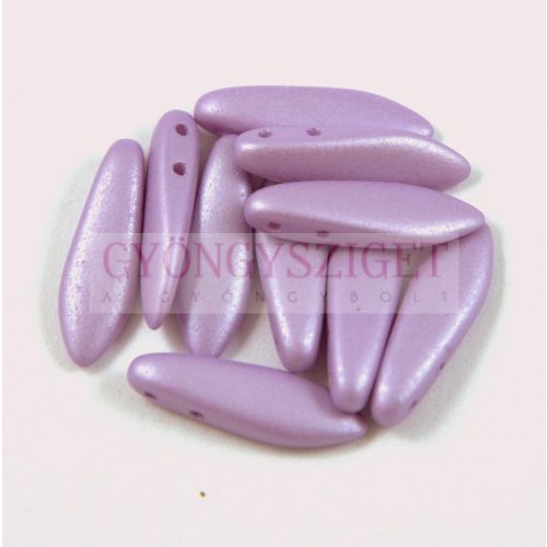 Lándzsa (szirom) cseh préselt üveggyöngy két lyukkal - luminous pastel purple - 5x16mm