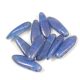 Dagger - Czech 2 Hole Glass Bead - Opal Sapphire Gray Blue Travertine - 5x16mm