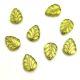 Cseh üveg gyöngy - hosszában fúrt levél alakú - Olive Gold - 10x8mm