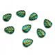 Czech Glass Bead - Leaf - Emerald Gold - 10x8mm