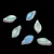 Czech Glass Bead - Leaf - Crystal AB - 6x12mm
