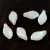 Czech Glass Bead - Leaf - Alabaster AB - 6x12mm