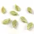 Czech Glass Bead - Leaf - Alabaster Mint Gold - 6x12mm