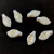 Czech Glass Bead - Leaf - Alabaster Gold - 6x12mm