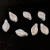 Czech Glass Bead - Leaf - Alabaster Rose Gold - 6x12mm