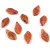 Czech Glass Bead - Leaf - Alabaster Brown Copper Luster - 6x12mm