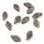 Czech Glass Bead - Leaf - Alabaster Brown Purple Luster - 6x12mm