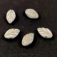 Czech Glass Bead - Leaf - Alabaster Gold - 7x11mm