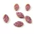 Czech Glass Bead - Leaf - Alabaster Purple Brown - 7x11mm