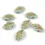 Czech Glass Bead - Leaf - Mint Gold - 7x11mm