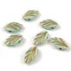 Czech Glass Bead - Leaf - Mint Gold - 7x11mm