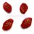 Cseh üveg gyöngy - tetején fúrt levél alakú - Red Matt Gold - 9x14mm