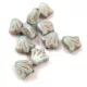 Lily Flower - hosszában fúrt cseh préselt gyöngy - Alabaster Milky Light Blue Copper - 9mm