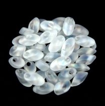  Miyuki long magatama gyöngy  - 131fr - Transparent Matte Rainbow Crystal