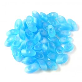   Miyuki Long Magatama Japanese Seed Bead  -  148fr -Transparent Matte Rainbow Aqua