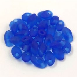   Miyuki Long Magatama Japanese Seed Bead  -  150f - Transparent Matte Sapphire