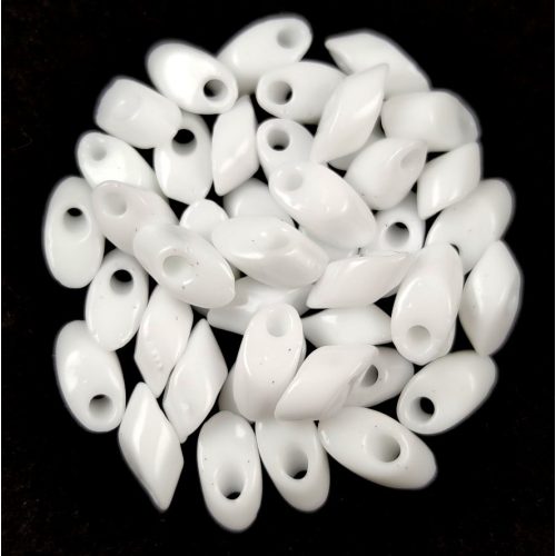 Miyuki Long Magatama Japanese Seed Bead  - 402 - Opaque White