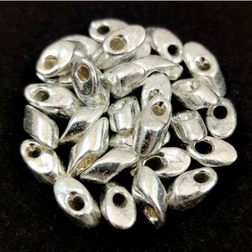 Miyuki Long Magatama Japanese Seed Bead  - 1051 - Galvanized Silver