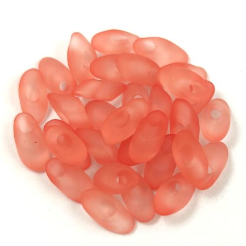 Miyuki Long Magatama Japanese Seed Bead  -  2103f - Transparent Matte Rose