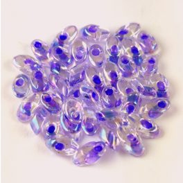   Miyuki Long Magatama Japanese Seed Bead  - 2150 - Violet Lined Crystal AB