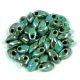 Miyuki Long Magatama Japanese Seed Bead  - 4514L - Opaque Turquoise Blue Picasso Luster