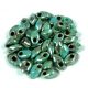 Miyuki Long Magatama Japanese Seed Bead  - 4514L - Opaque Turquoise Blue Picasso Luster