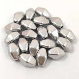Czech glass bead - Long Bicone - 8x6mm - Aluminium