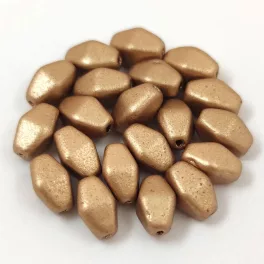 Czech glass bead - Long Bicone - 8x6mm - Aztec Gold