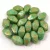 Czech glass bead - Long Bicone - 8x6mm - Matt Milky White Green Brass