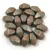 Czech glass bead - Long Bicone - 8x6mm - Matt Milky White Green Copper