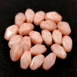   Czech glass bead - Long Bicone - 8x6mm - Milky White Light Peach