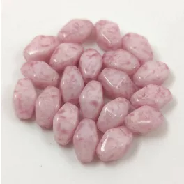   Czech glass bead - Long Bicone - 8x6mm - Milky White Light Amethyst