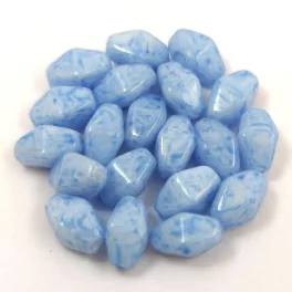   Czech glass bead - Long Bicone - 8x6mm - Milky White Light Sapphire