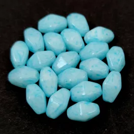 Czech glass bead - Long Bicone - 8x6mm - Milky White Aqua