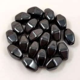 Czech glass bead - Long Bicone - 8x6mm - Hematit