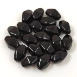 Czech glass bead - Long Bicone - 8x6mm - Black
